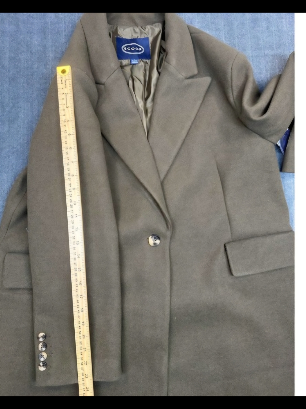 Scoop Olive Wool Coat - Picture 10 of 13